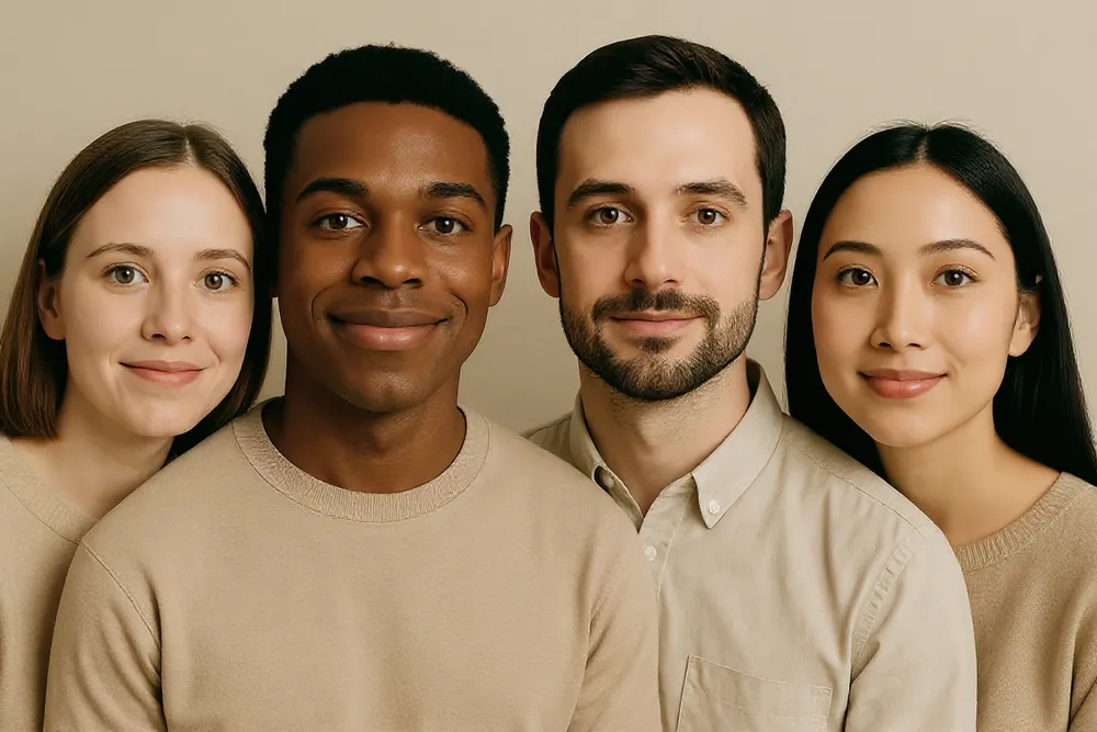Group photo with open eyes